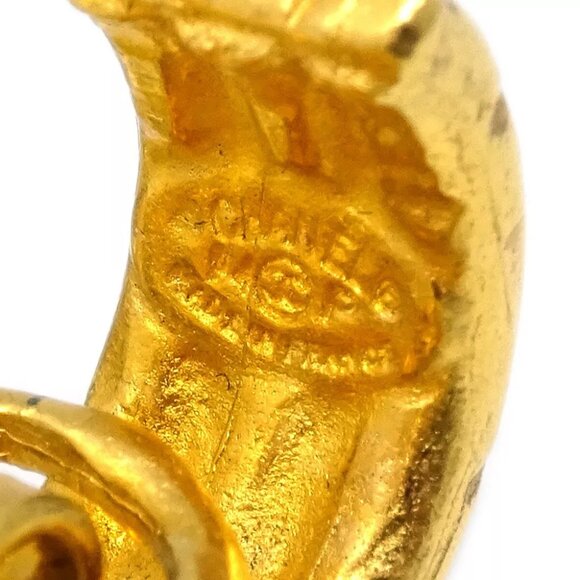 Chanel Hoop Dangle Earrings Gold Clip-On 94P 152706 - Picture 4 of 4